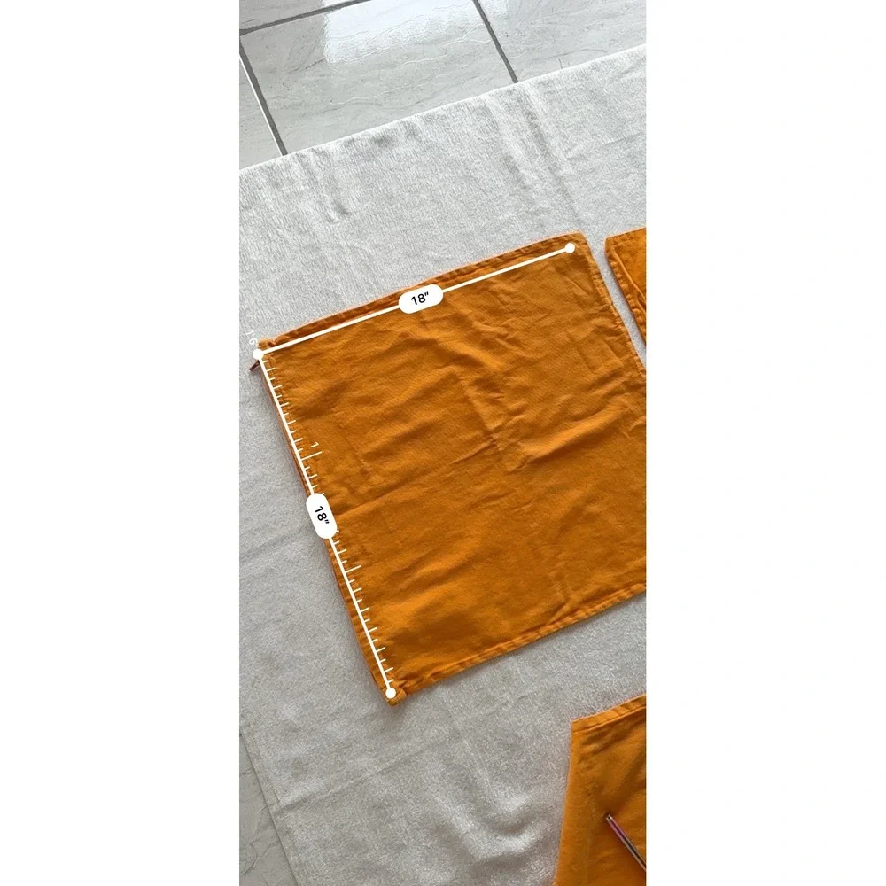 3pc IKEA GURLI Orange Pillow Covers 100% Cotton Zip Closure Cushion Covers